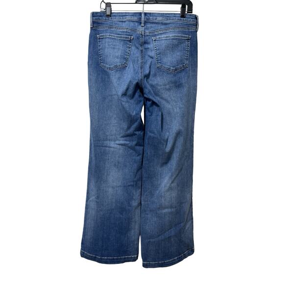 NYDJ Womens LiftTuck Technology Wide Leg Jeans Size 8P Medium Wash Stretch - Picture 2 of 6
